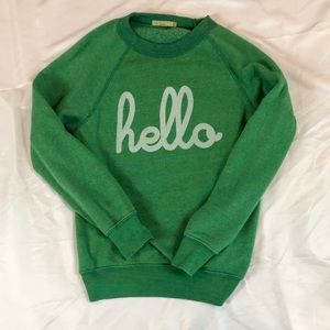 Green Hello Sweatshirt